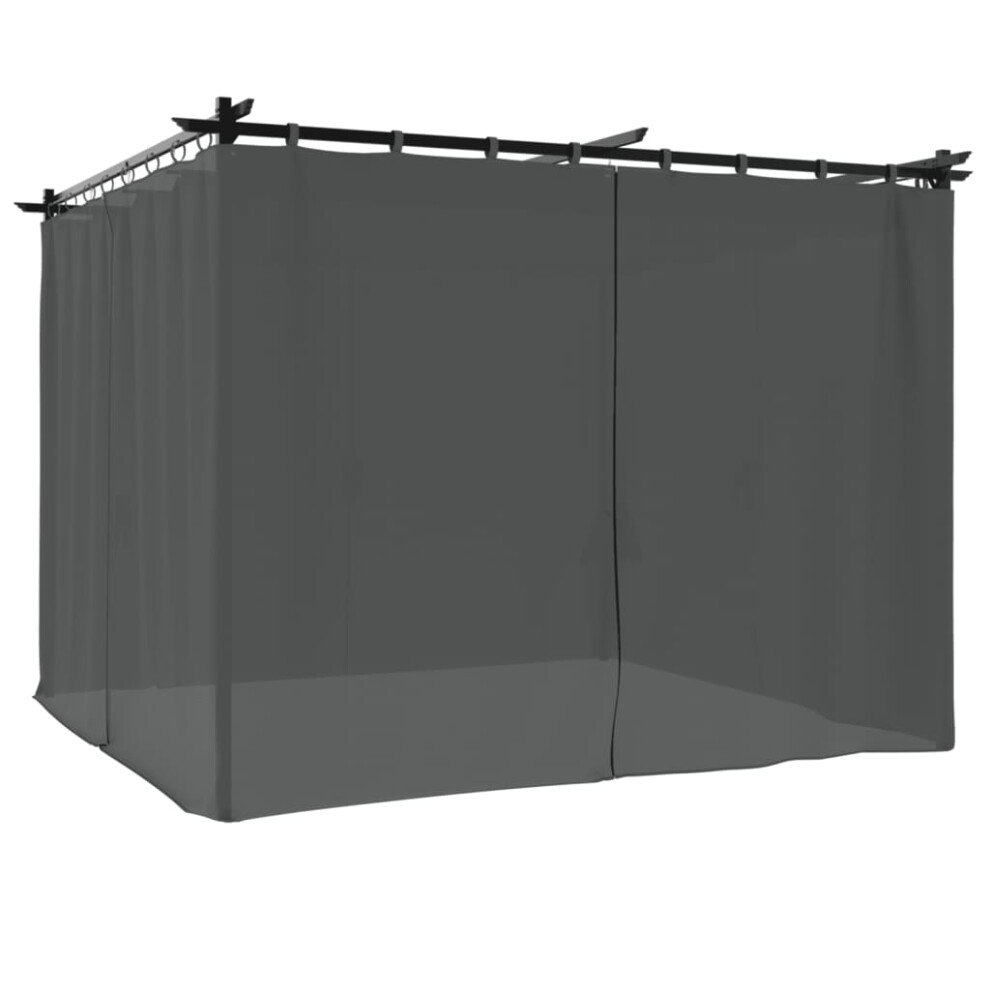 Vidaxl (Anthracite, 3 X 3 M) Gazebo With Curtains Party Tent Pavilion Marquee Canopy Taupe Steel