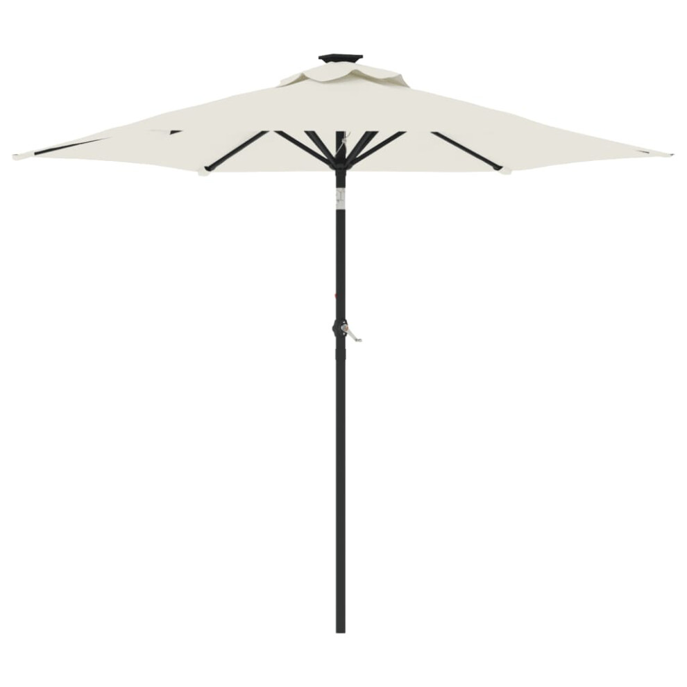 Vidaxl (White) Garden Parasol With Steel Pole Patio Umbrella Sun Parasol Bordeaux Red