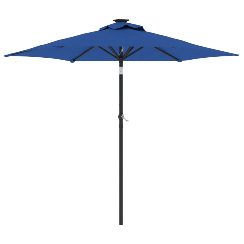 Vidaxl (Azure Blue) Garden Parasol With Steel Pole Patio Umbrella Sun Parasol Bordeaux Red