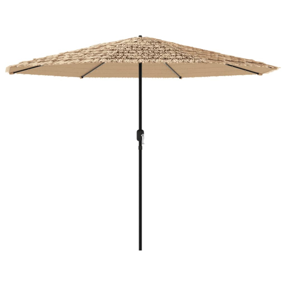 (388 x 388 x 248 cm) vidaXL Garden Parasol with LEDs and Steel Outdoor Umbrella Parasol Pole Brown