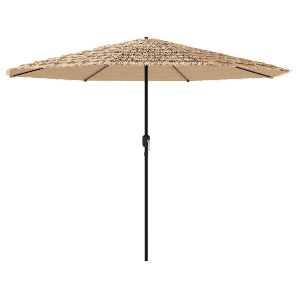 (324 x 324 x 247 cm) vidaXL Garden Parasol with LEDs and Steel Outdoor Umbrella Parasol Pole Brown