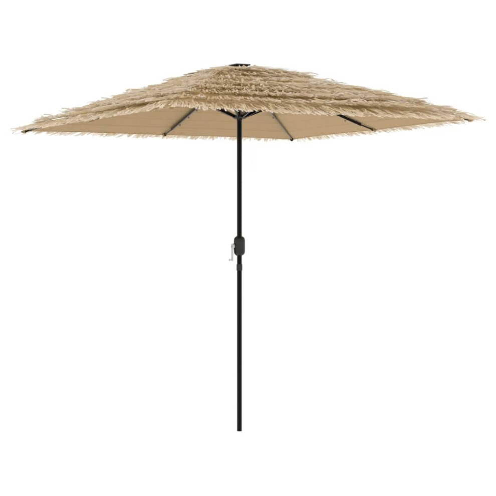 (248 x 248 x 248 cm) vidaXL Garden Parasol with LEDs and Steel Outdoor Umbrella Parasol Pole Brown