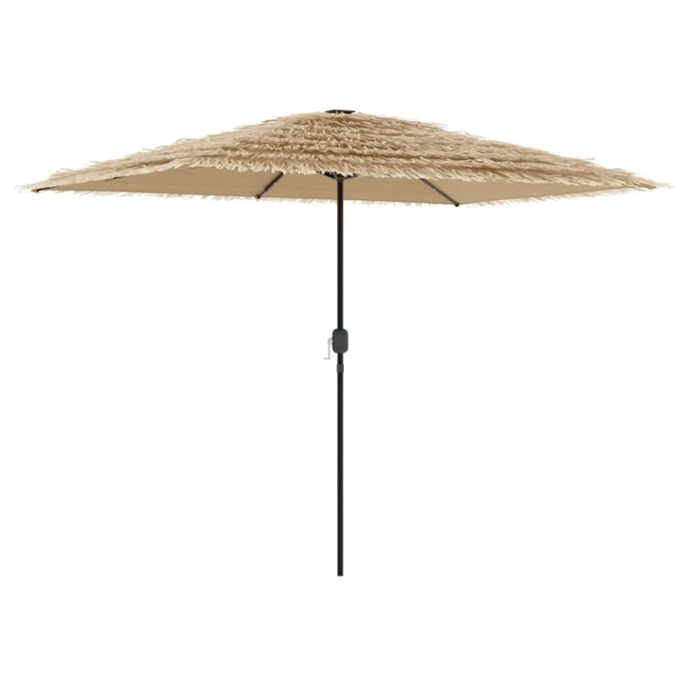 (300 x 200 x 250 cm) vidaXL Garden Parasol with LEDs and Steel Outdoor Umbrella Parasol Pole Brown