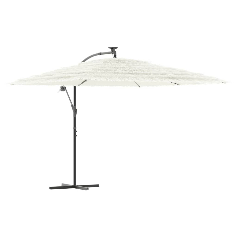 Vidaxl (White, 290 X 290 X 238 Cm) Garden Parasol With Steel Pole Outdoor Umbrella Patio Sun Parasol White