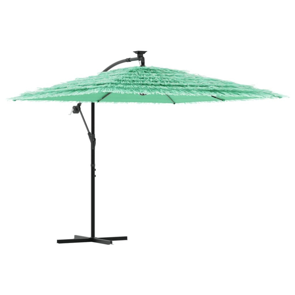 Vidaxl (, 246 X 246 X 230 Cm) Garden Parasol With Steel Pole Outdoor Umbrella Patio Sun Parasol Green/White