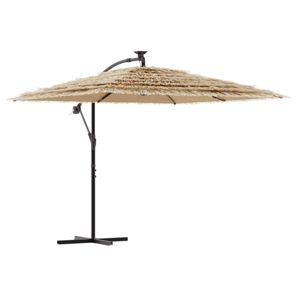 (brown, 246 x 246 x 230 cm) vidaXL Garden Parasol with Steel Pole Outdoor Umbrella Patio Sun Parasol White