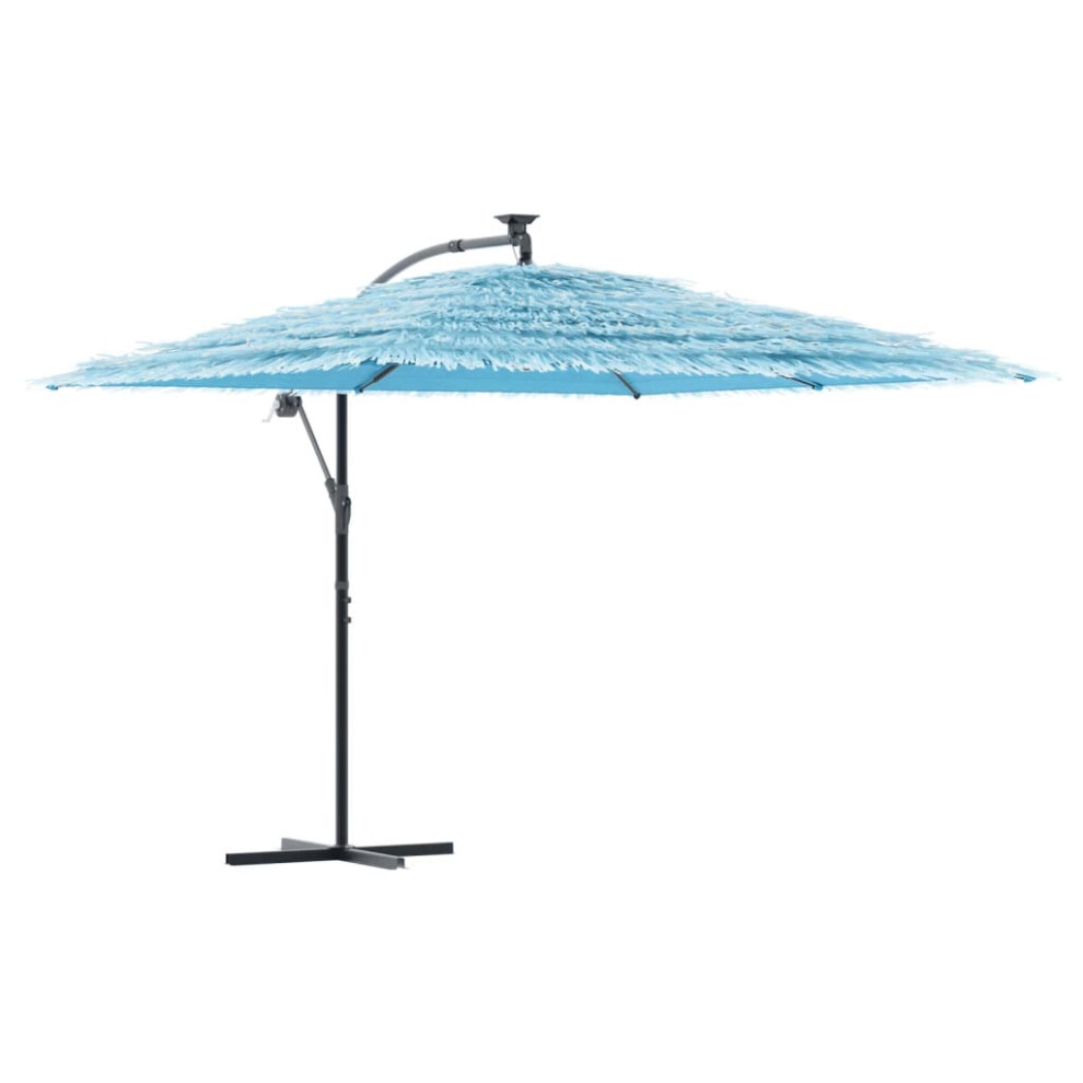 Vidaxl (Blue, 290 X 290 X 238 Cm) Garden Parasol With Steel Pole Outdoor Umbrella Patio Sun Parasol White