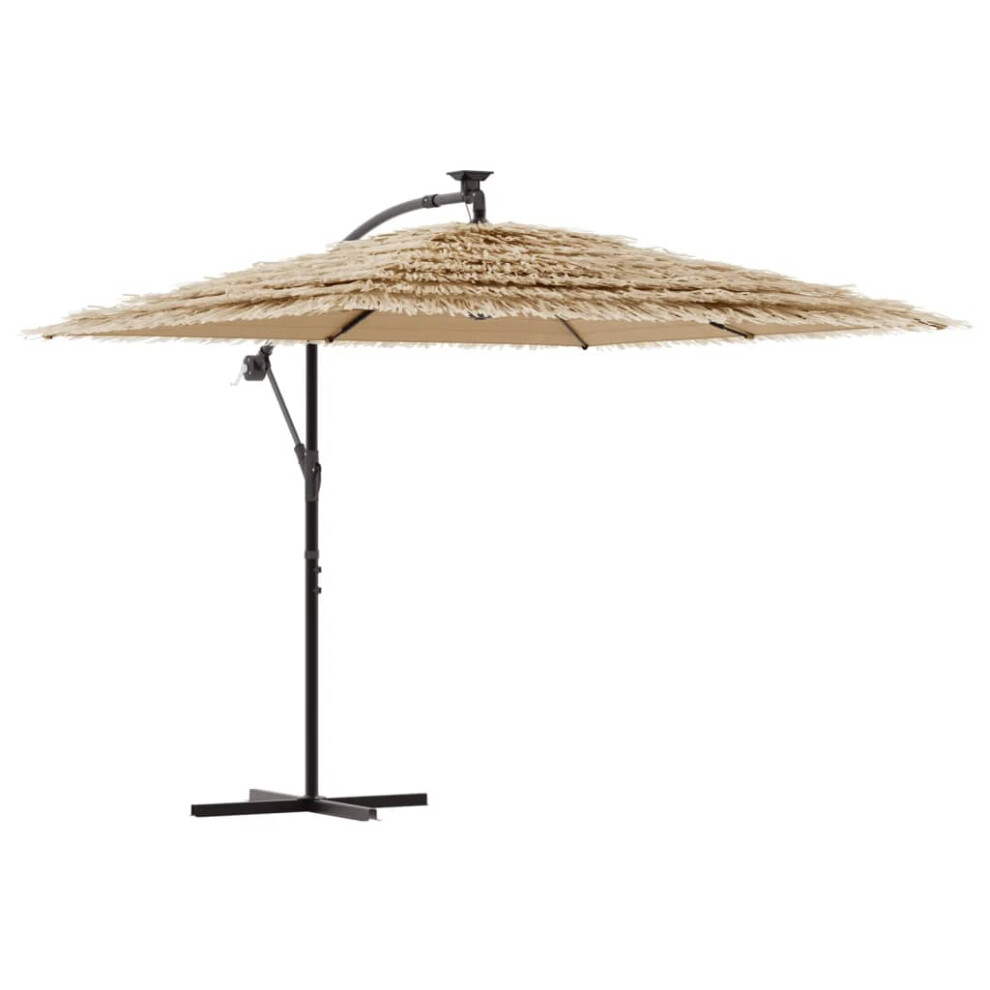 Vidaxl (Brown, 290 X 290 X 238 Cm) Garden Parasol With Steel Pole Outdoor Umbrella Patio Sun Parasol White