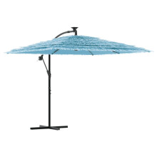 (blue, 246 x 246 x 230 cm) vidaXL Garden Parasol with Steel Pole Outdoor Umbrella Patio Sun Parasol White