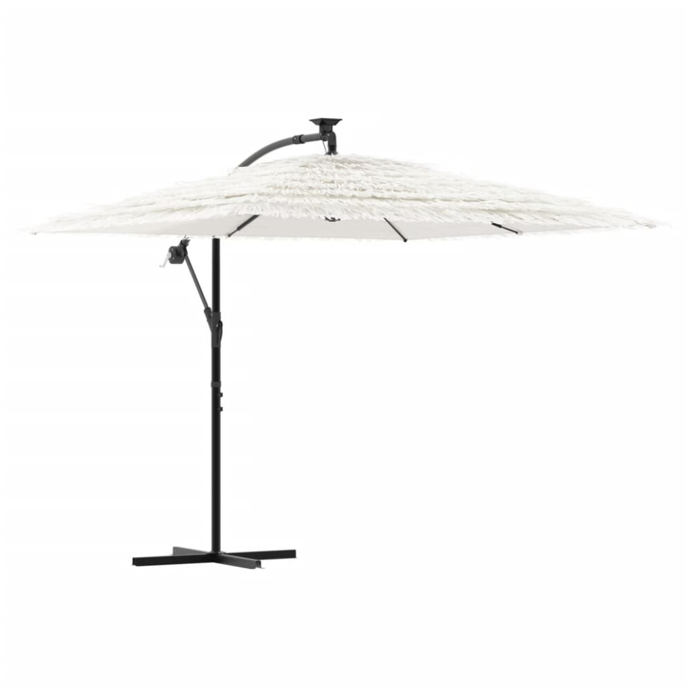 Vidaxl (, 246 X 246 X 230 Cm) Garden Parasol With Steel Pole Outdoor Umbrella Patio Sun Parasol White