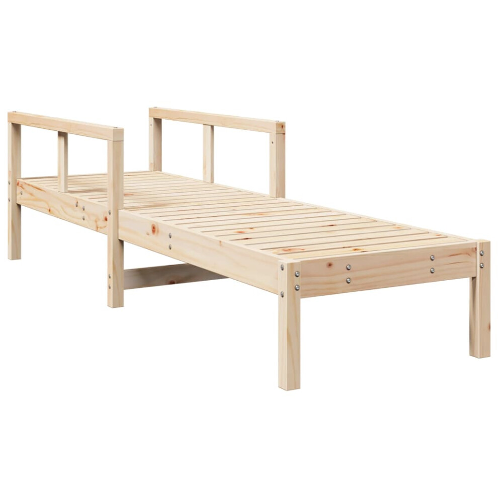 Vidaxl (Natural Pine) Sun Lounger Sun Bed Day Bed Patio Outdoor Lounge Chair Solid Wood Pine