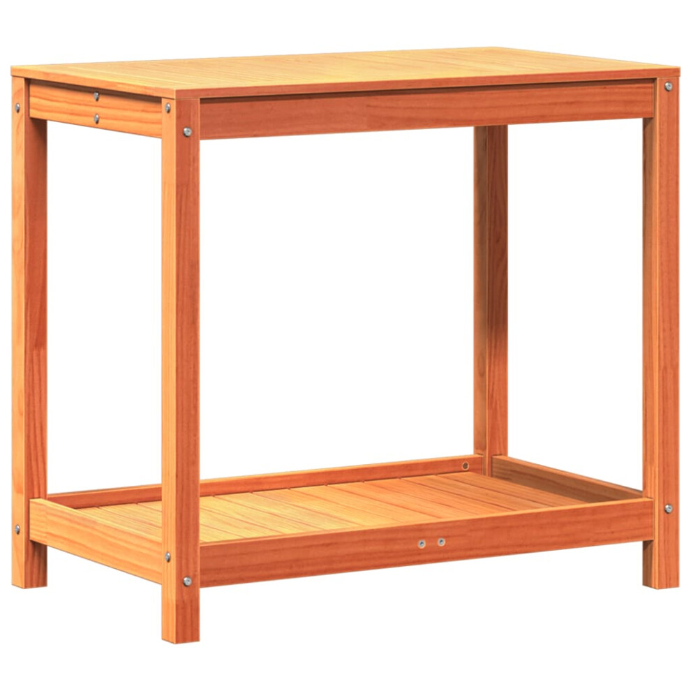 Vidaxl (Wax Brown, 82.5 X 50 X 75 Cm) Potting Table With Shelf Potting Bench Plant Table Solid Wood Pine