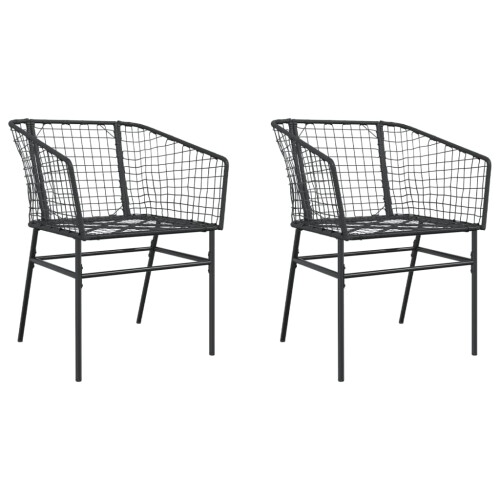 VidaXL vidaXL Gartenstühle 2 Stk. Schwarz Poly Rattan