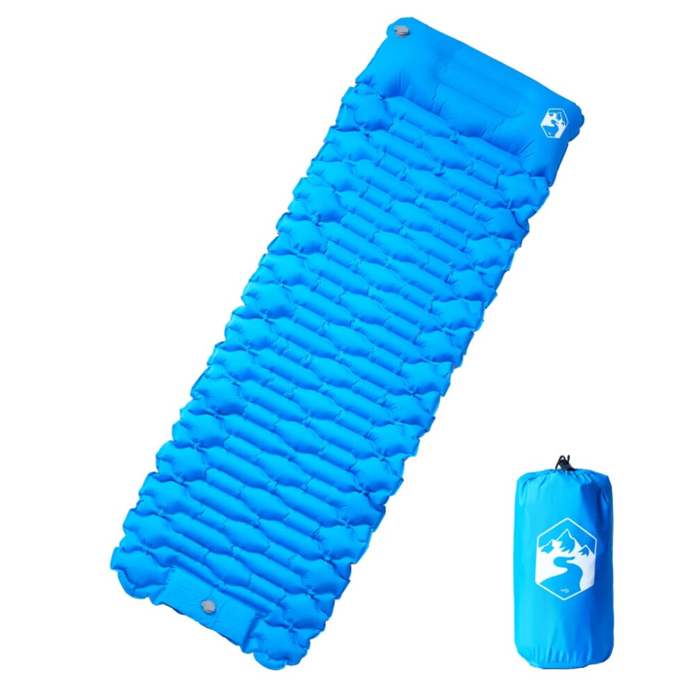 (blue) vidaXL Self Inflating Camping Mattress and Integrated Pillow Sleeping Mat