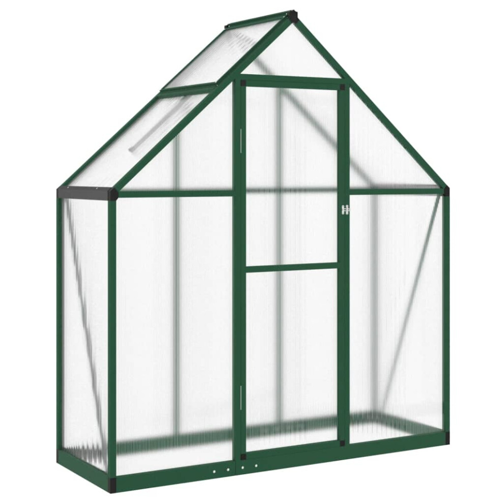 (green, 169 x 58 x 195 cm) vidaXL Greenhouse with Base Frame Garden Walk in Plant Grow House Aluminium