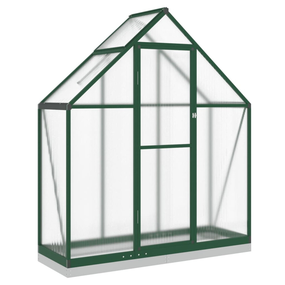 (green, 169 x 58 x 202 cm) vidaXL Greenhouse with Base Frame Garden Walk in Plant Grow House Aluminium