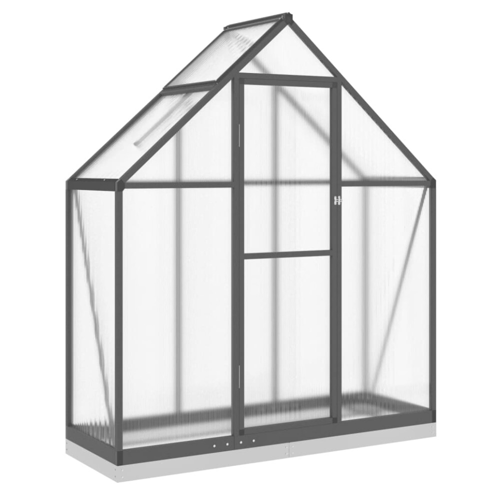 (anthracite, 169 x 58 x 202 cm) vidaXL Greenhouse with Base Frame Garden Walk in Plant Grow House Aluminium