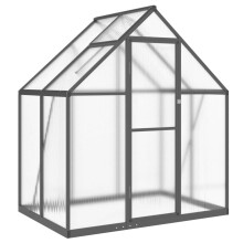 (anthracite, 169 x 114 x 195 cm) vidaXL Greenhouse with Base Frame Garden Walk in Plant Grow House Aluminium