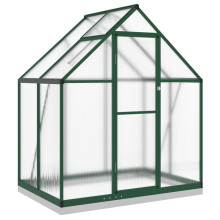 (green, 169 x 114 x 202 cm) vidaXL Greenhouse with Base Frame Garden Walk in Plant Grow House Aluminium