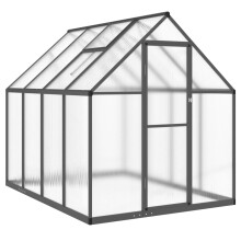 (anthracite, 224 x 169 x 195 cm) vidaXL Greenhouse with Base Frame Garden Walk in Plant Grow House Aluminium