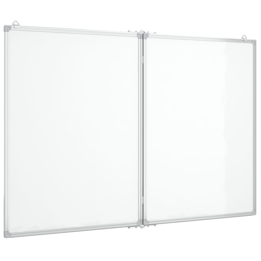 (100 x 80 x 1.7 cm) vidaXL Magnetic Whiteboard Foldable Writing Dry Erase White Board Aluminium