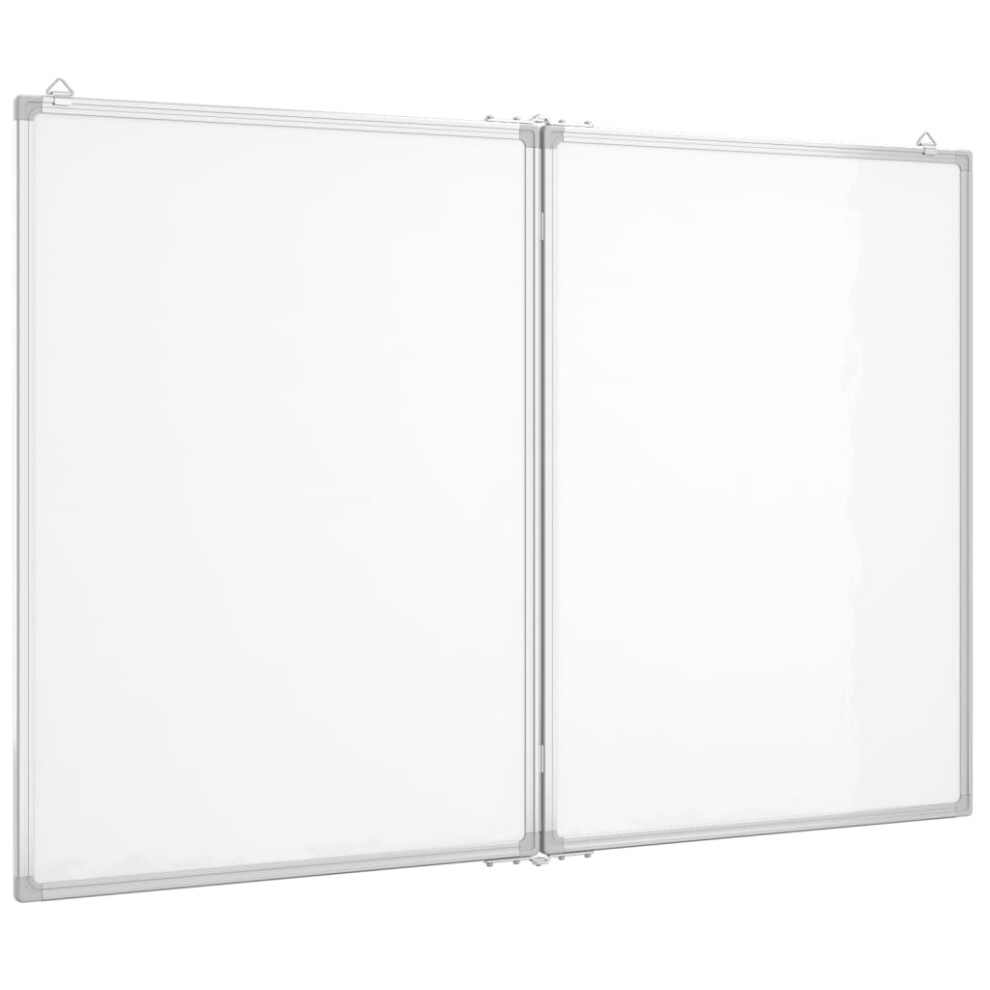 (120 x 100 x 1.7 cm) vidaXL Magnetic Whiteboard Foldable Writing Dry Erase White Board Aluminium