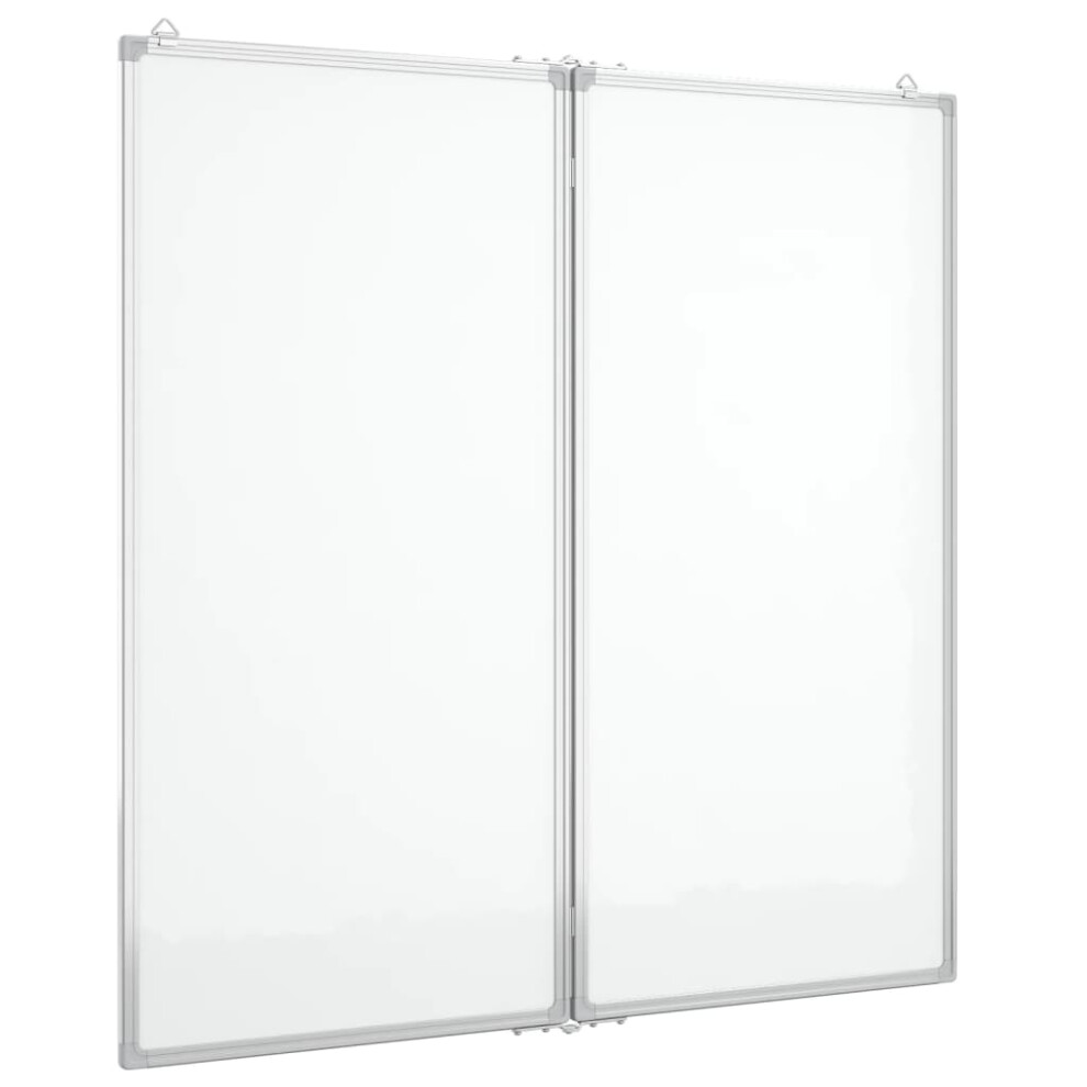 (100 x 100 x 1.7 cm) vidaXL Magnetic Whiteboard Foldable Writing Dry Erase White Board Aluminium