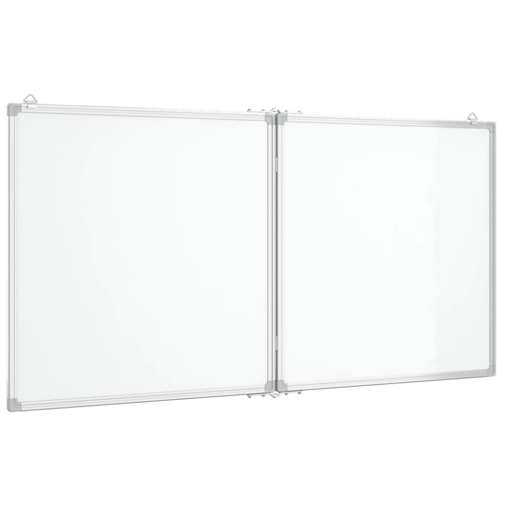 (120 x 60 x 1.7 cm) vidaXL Magnetic Whiteboard Foldable Writing Dry Erase White Board Aluminium