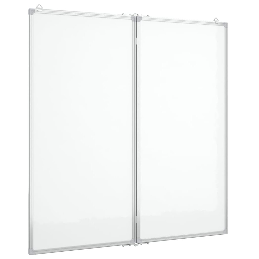 (80 x 80 x 1.7 cm) vidaXL Magnetic Whiteboard Foldable Writing Dry Erase White Board Aluminium