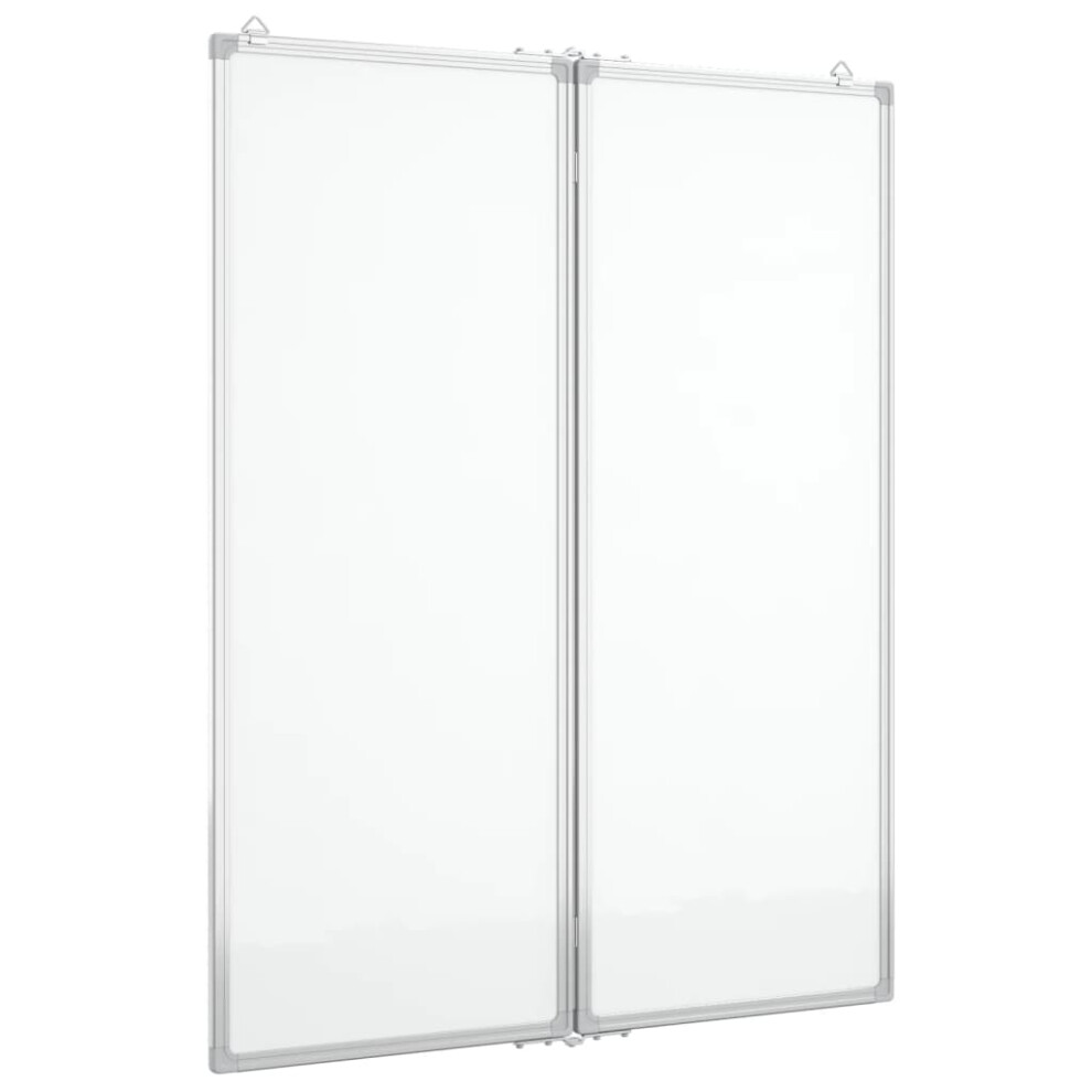 (80 x 100 x 1.7 cm) vidaXL Magnetic Whiteboard Foldable Writing Dry Erase White Board Aluminium