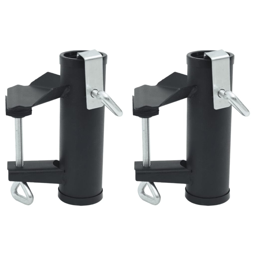 vidaXL Umbrella Clamps for Balcony Patio Umbrella Holder 2 pcs 25-38 mm Steel