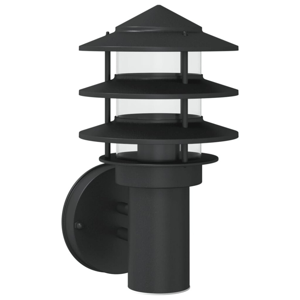 Vidaxl (Black, 1 Pcs/ Without Sensor) Outdoor Wall Light With Sensor Porch Wall Lamp Silver Stainless Steel