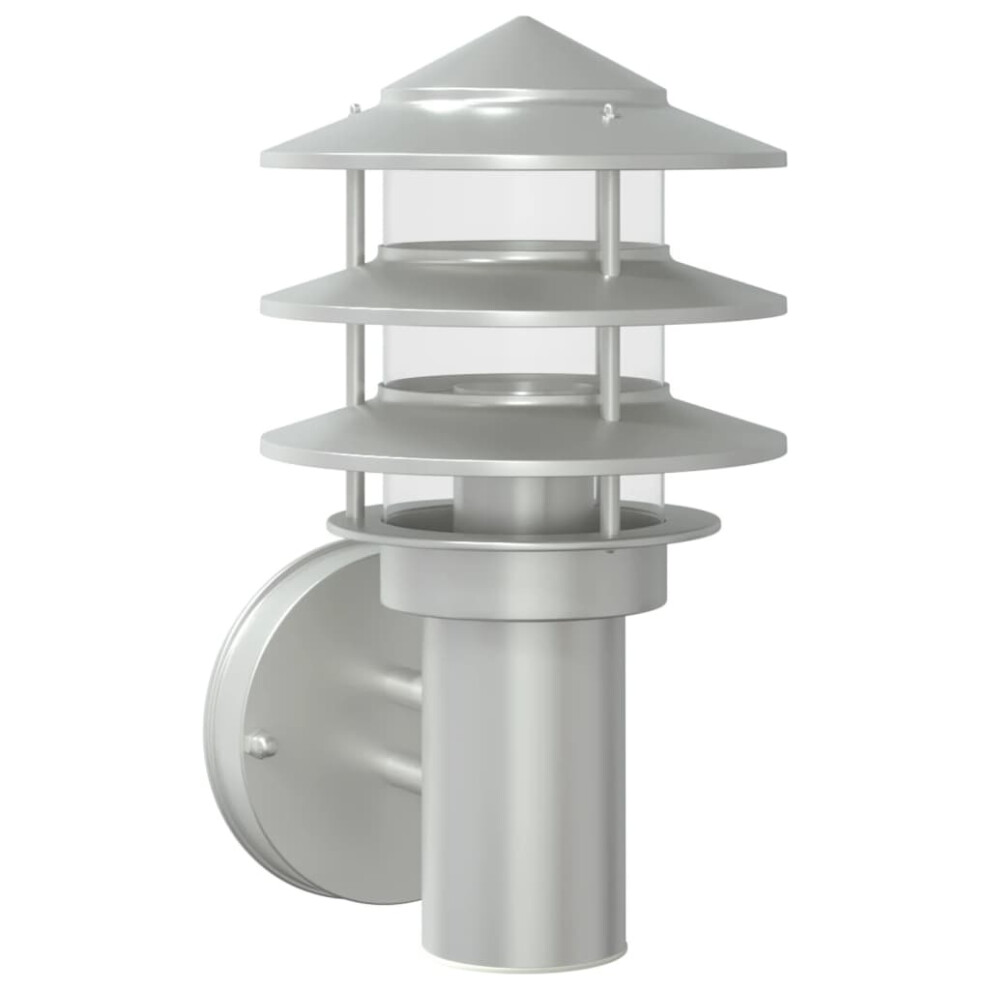 Vidaxl (Silver, 1 Pcs/ Without Sensor) Outdoor Wall Light With Sensor Porch Wall Lamp Silver Stainless Steel