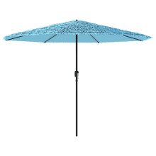 (blue, 324 x 324 x 247 cm) vidaXL Garden Parasol with Steel Pole Outdoor Umbrella Balcony Sun Parasol