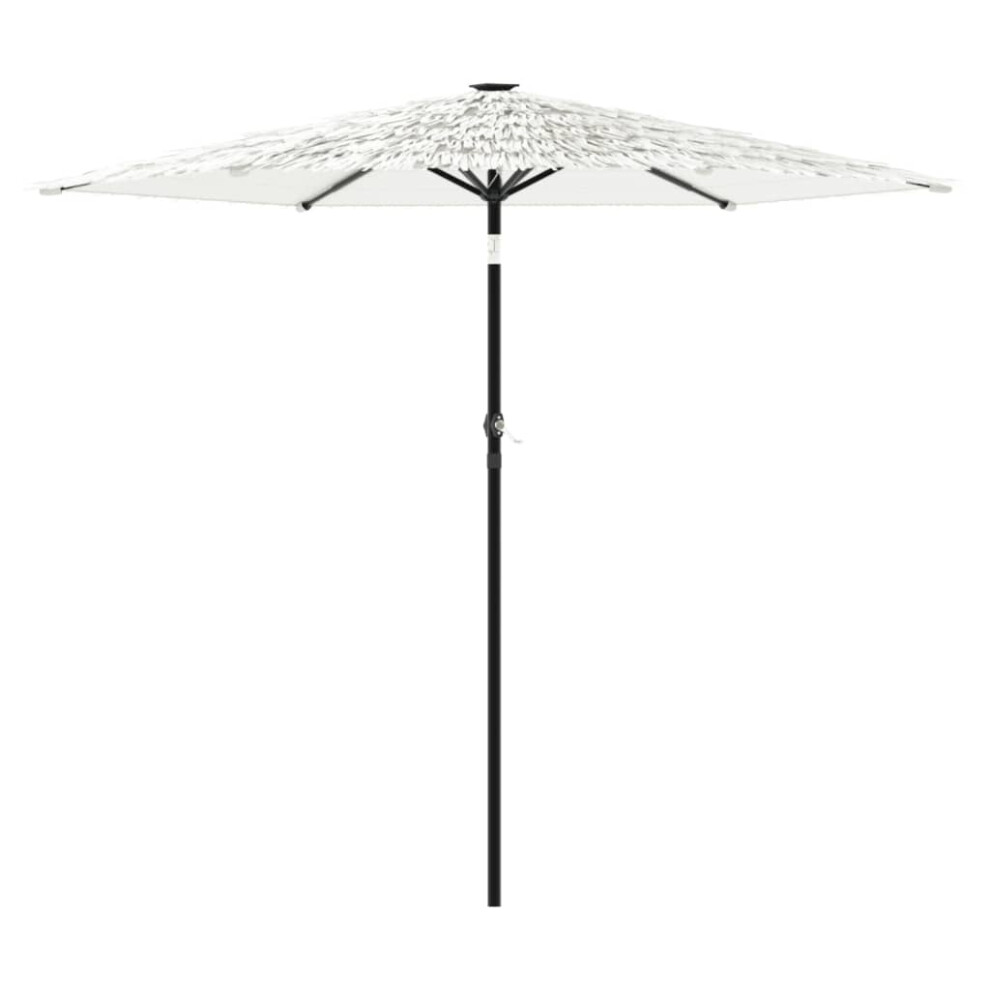 Vidaxl (White, 268 X 268 X 226 Cm) Garden Parasol With Steel Pole Outdoor Umbrella Balcony Sun Parasol