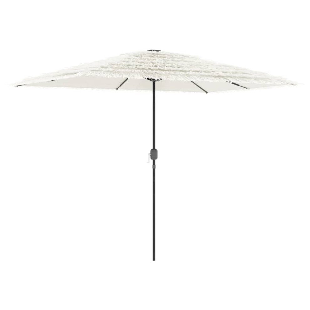Vidaxl (White, 300 X 200 X 250 Cm) Garden Parasol With Steel Pole Outdoor Umbrella Balcony Sun Parasol