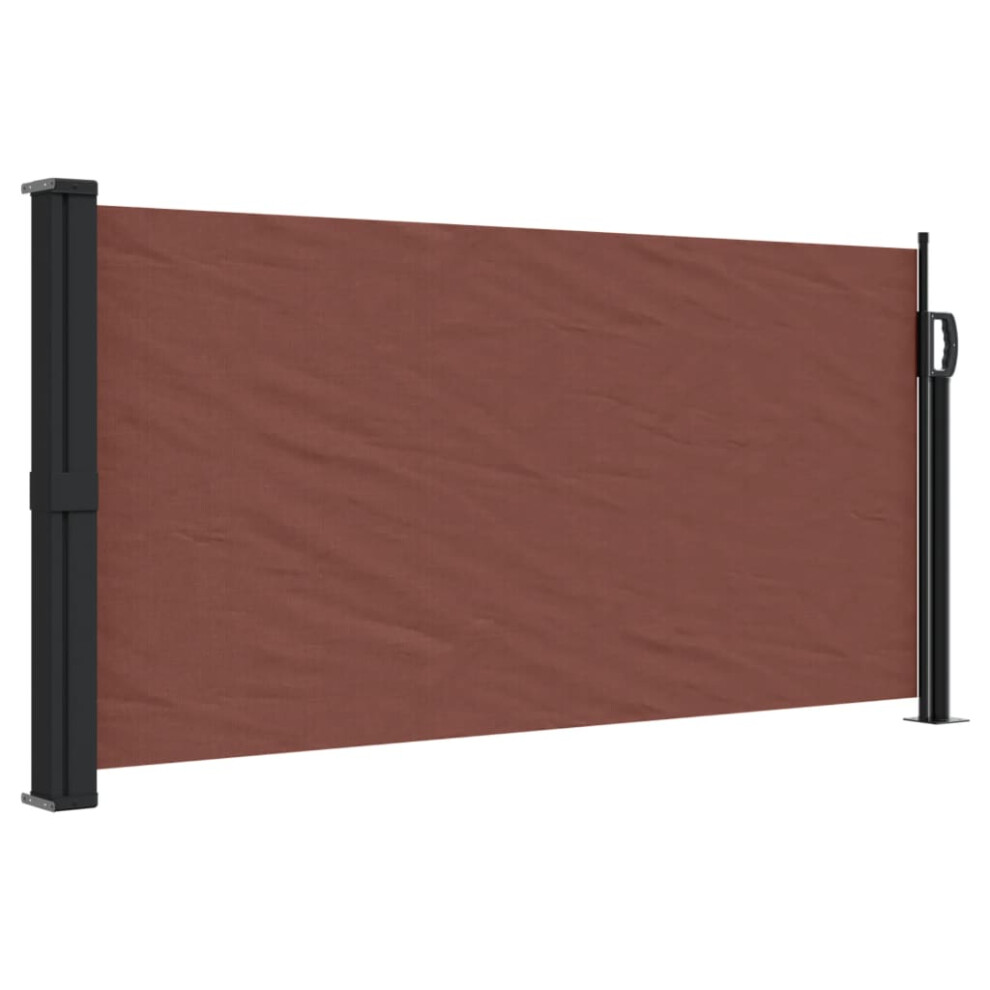 Vidaxl (Brown, 100 X 300 Cm) Retractable Side Awning Outdoor Privacy Screen Balcony Sunshade Shelter