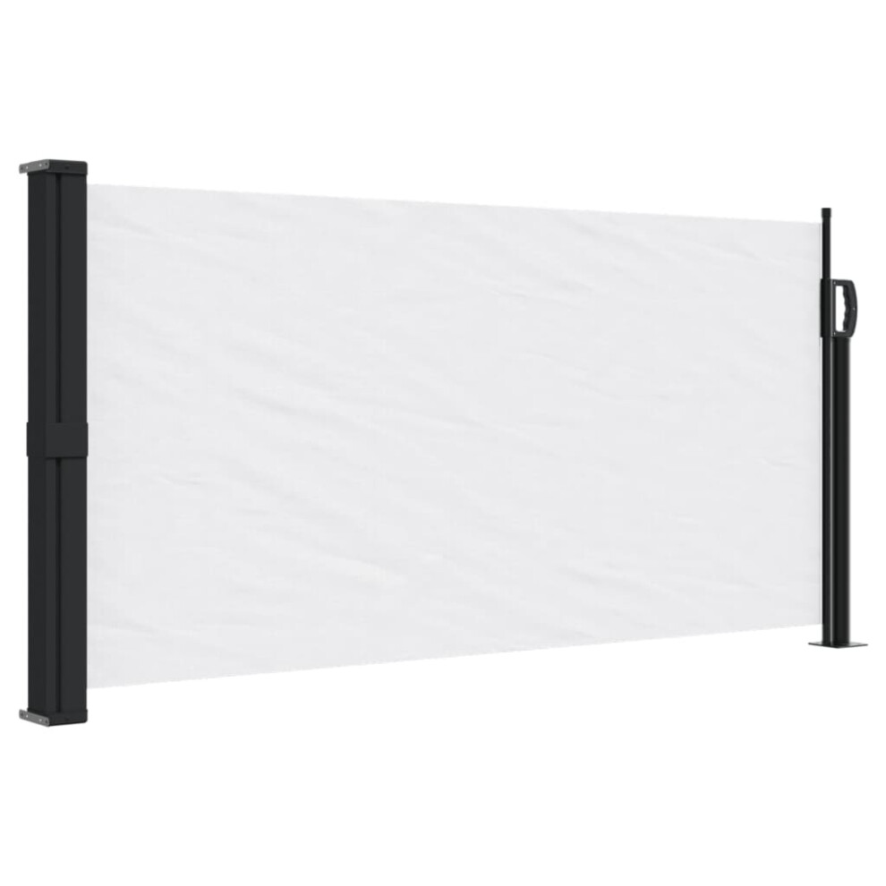 Vidaxl (White, 100 X 300 Cm) Retractable Side Awning Outdoor Privacy Screen Balcony Sunshade Shelter