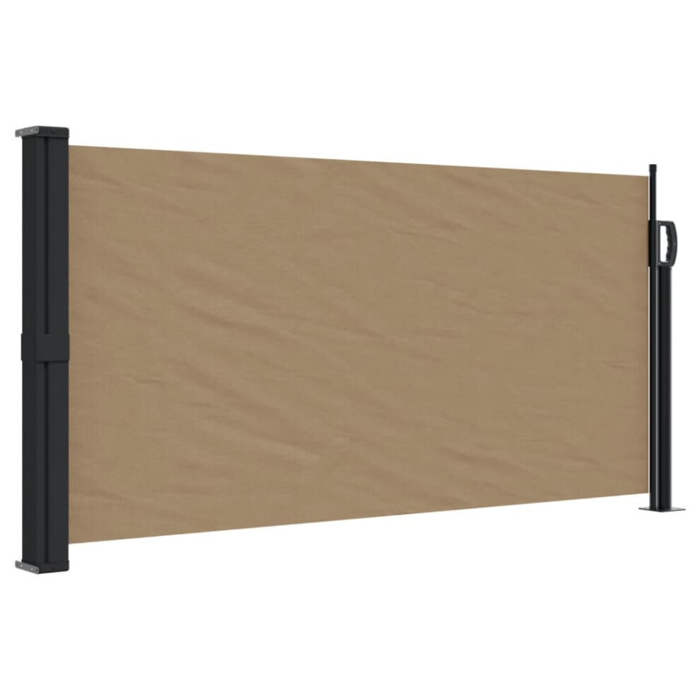 Vidaxl (Taupe, 100 X 300 Cm) Retractable Side Awning Outdoor Privacy Screen Balcony Sunshade Shelter