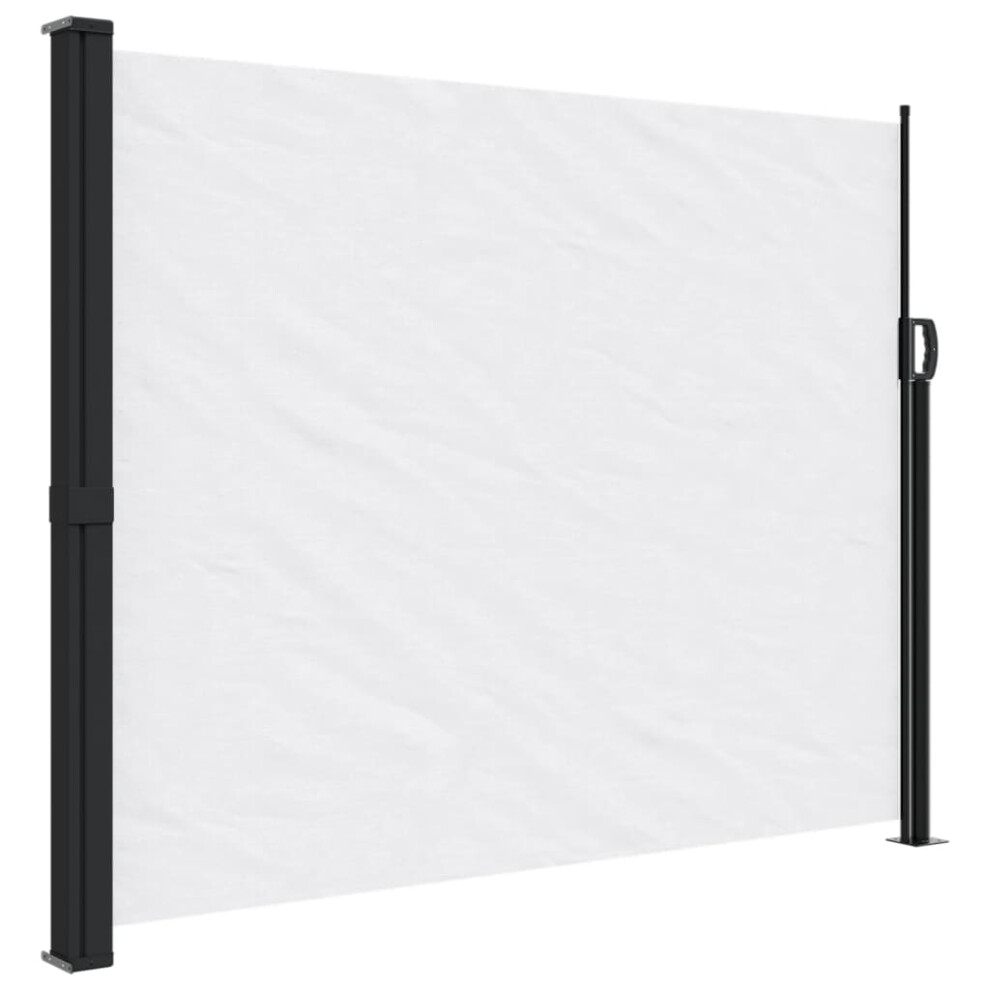 Vidaxl (White, 160 X 300 Cm) Retractable Side Awning Outdoor Privacy Screen Balcony Sunshade Shelter