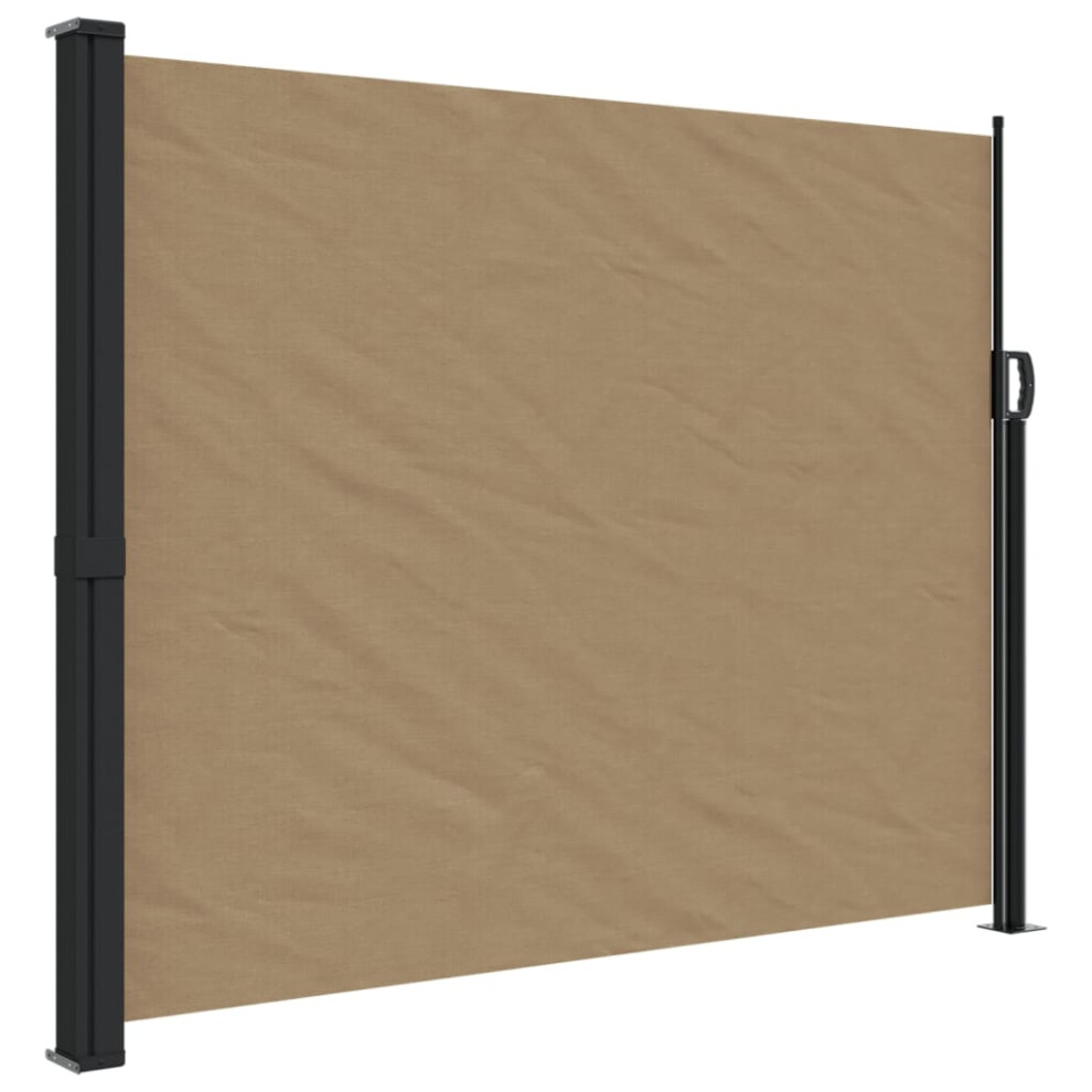 Vidaxl (Taupe, 170 X 300 Cm) Retractable Side Awning Outdoor Privacy Screen Balcony Sunshade Shelter
