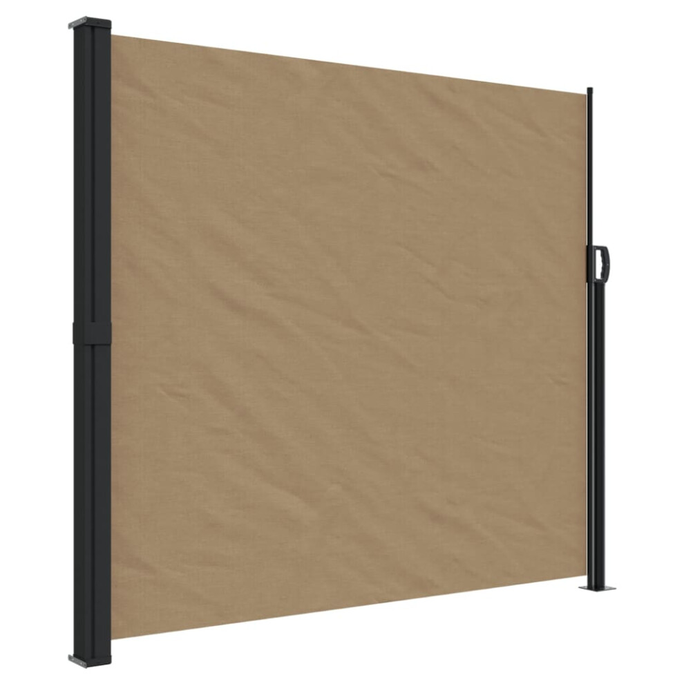 Vidaxl (Taupe, 180 X 300 Cm) Retractable Side Awning Outdoor Privacy Screen Balcony Sunshade Shelter