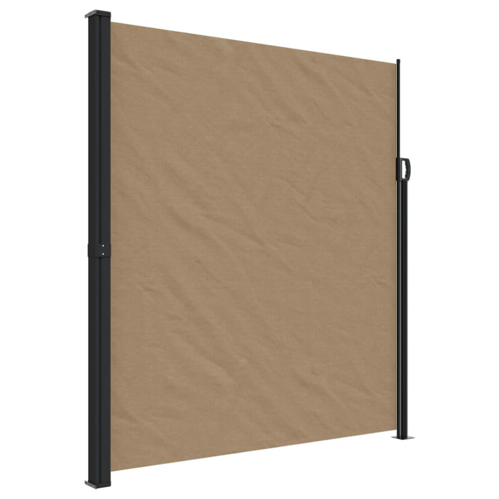 Vidaxl (Taupe, 220 X 300 Cm) Retractable Side Awning Outdoor Privacy Screen Balcony Sunshade Shelter