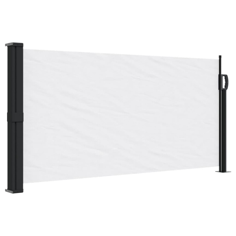 Vidaxl (White, 100 X 500 Cm) Retractable Side Awning Outdoor Privacy Screen Balcony Sunshade Shelter