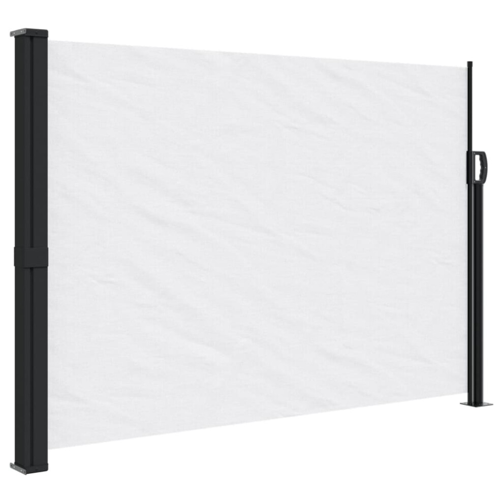 Vidaxl (White, 140 X 500 Cm) Retractable Side Awning Outdoor Privacy Screen Balcony Sunshade Shelter