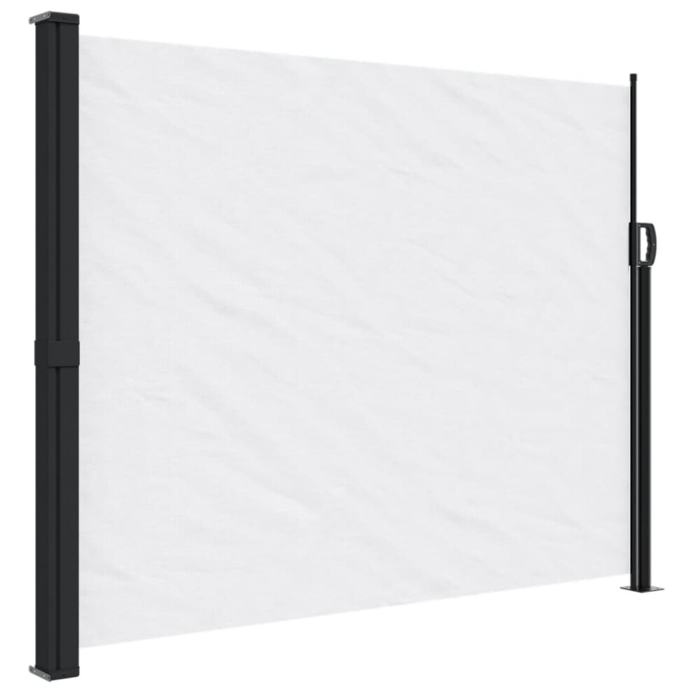 Vidaxl (White, 160 X 500 Cm) Retractable Side Awning Outdoor Privacy Screen Balcony Sunshade Shelter