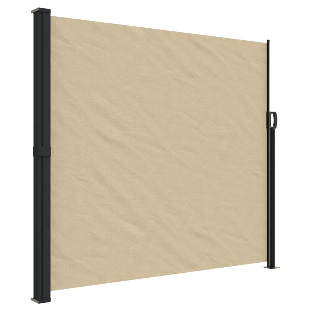 Vidaxl (Beige, 180 X 500 Cm) Retractable Side Awning Outdoor Privacy Screen Balcony Sunshade Shelter