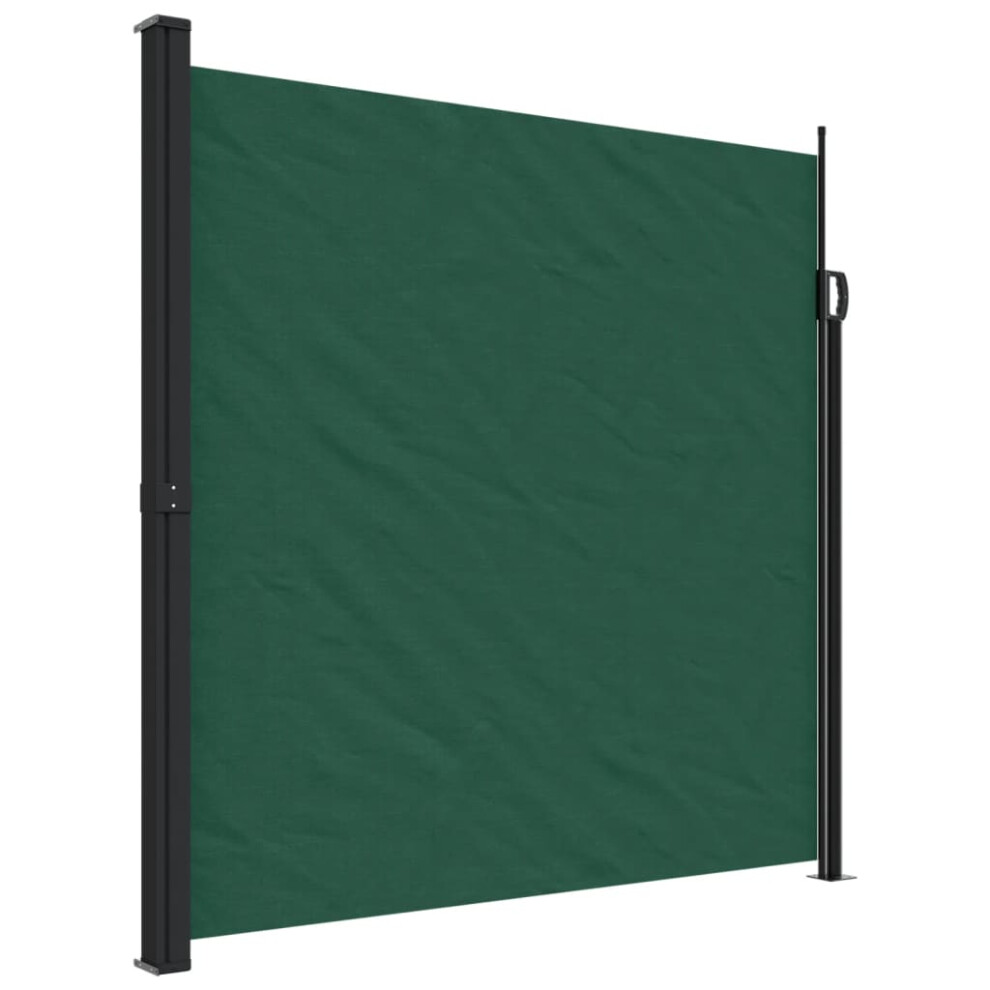 Vidaxl (Dark Green, 200 X 500 Cm) Retractable Side Awning Outdoor Privacy Screen Balcony Sunshade Shelter