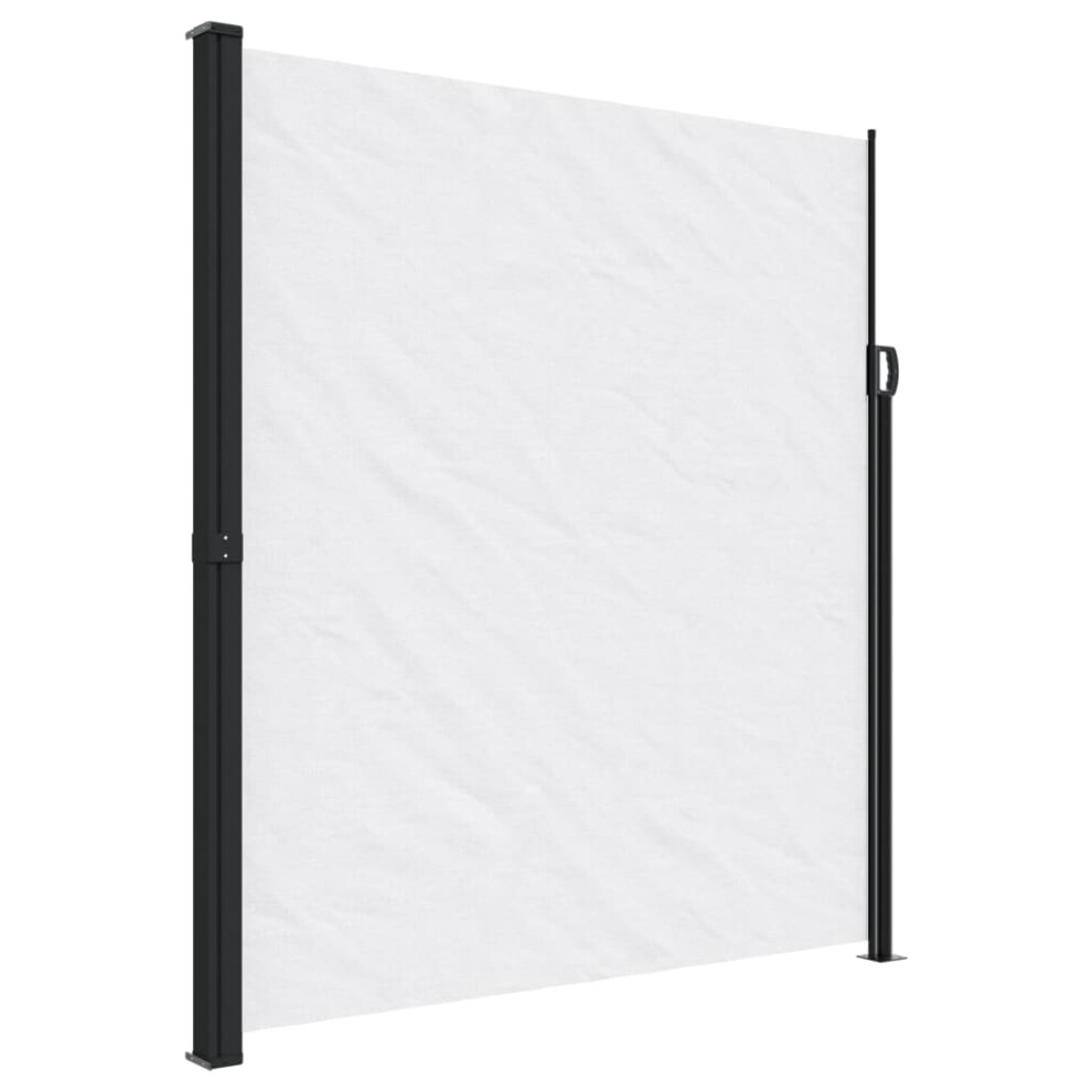 Vidaxl (White, 220 X 500 Cm) Retractable Side Awning Outdoor Privacy Screen Balcony Sunshade Shelter