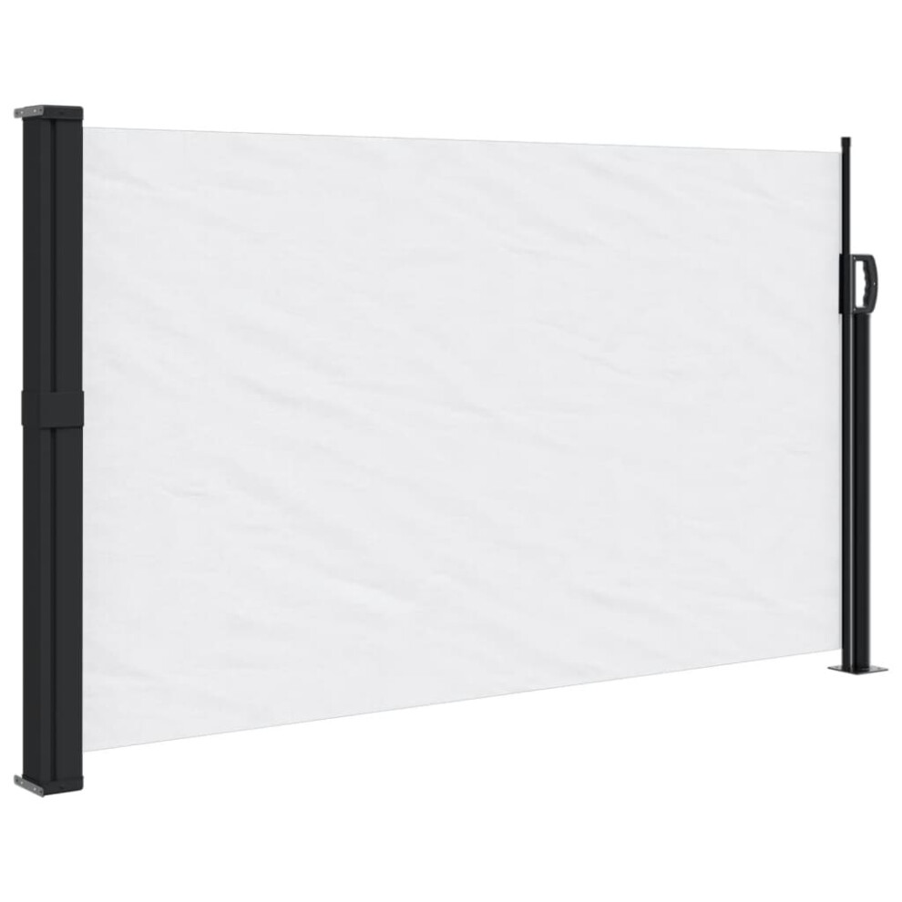 Vidaxl (White, 120 X 600 Cm) Retractable Side Awning Outdoor Privacy Screen Balcony Sunshade Shelter